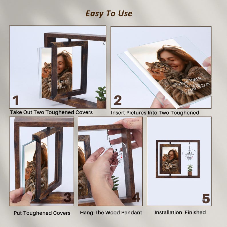 Cat Memorial Gift, Personalized Pet Memorial Frame, Pet Loss Gifts, Custom Cat Dog Loss Gift, Pet Bereavement Gift, Pet Loss Frame