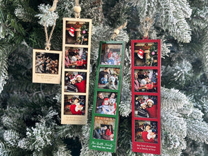 Photo Ornament, Photo Strip Ornament, Personalized Photo Strip Christmas Ornament, Christmas Ornament Photo Frame, First Married Ornament