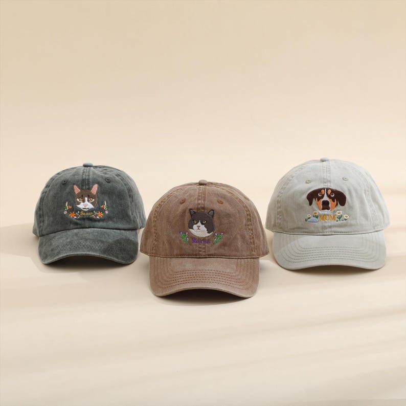 Custom EMBROIDERED Pet Hat Using Pet Photo Personalized Dog Hat Custom Cat Hat Custom Pet Cap Dog Hat Custom Dog Baseball Cap Dog Mom Hat