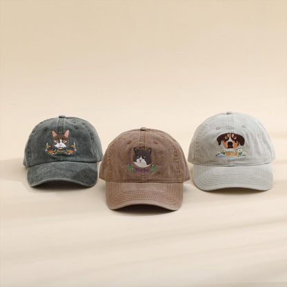 Custom EMBROIDERED Pet Hat Using Pet Photo Personalized Dog Hat Custom Cat Hat Custom Pet Cap Dog Hat Custom Dog Baseball Cap Dog Mom Hat