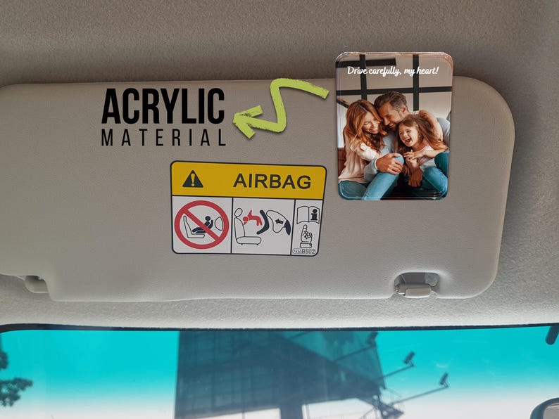 Add Your Own Photo Car Visor Clip, Sun Visor Picture Clip, Car Photo Decor, Family Portrait Sun Visor Clip, Picture Frame for Car Gift
