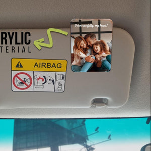 Add Your Own Photo Car Visor Clip, Sun Visor Picture Clip, Car Photo Decor Family Portrait Visor Clip, Drive Safe Daddy Gift for Fathers Day