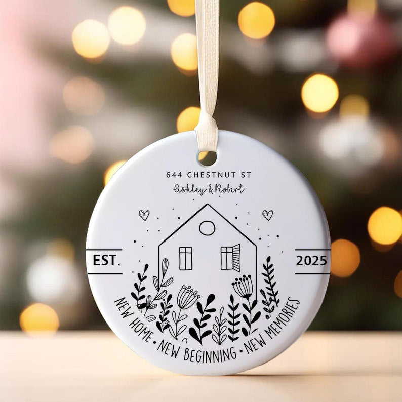 Personalized new home ornament, New House New Beginning, Housewarming Gift for Women, New Home Gifts, New Home Owners Gift Idea