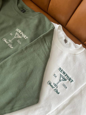 Custom Embroidered Bachelorette Party Sweatshirt, Bridal Shower Gift, Left Pocket Embroidery, Bridesmaid Gift, Girls Club Sweater il_794xN.6447264658_hx45.jpg