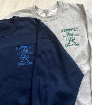 Custom Embroidered Bachelorette Party Sweatshirt, Bridal Shower Gift, Left Pocket Embroidery, Bridesmaid Gift, Girls Club Sweater il_794xN.6447273294_rjvl.jpg