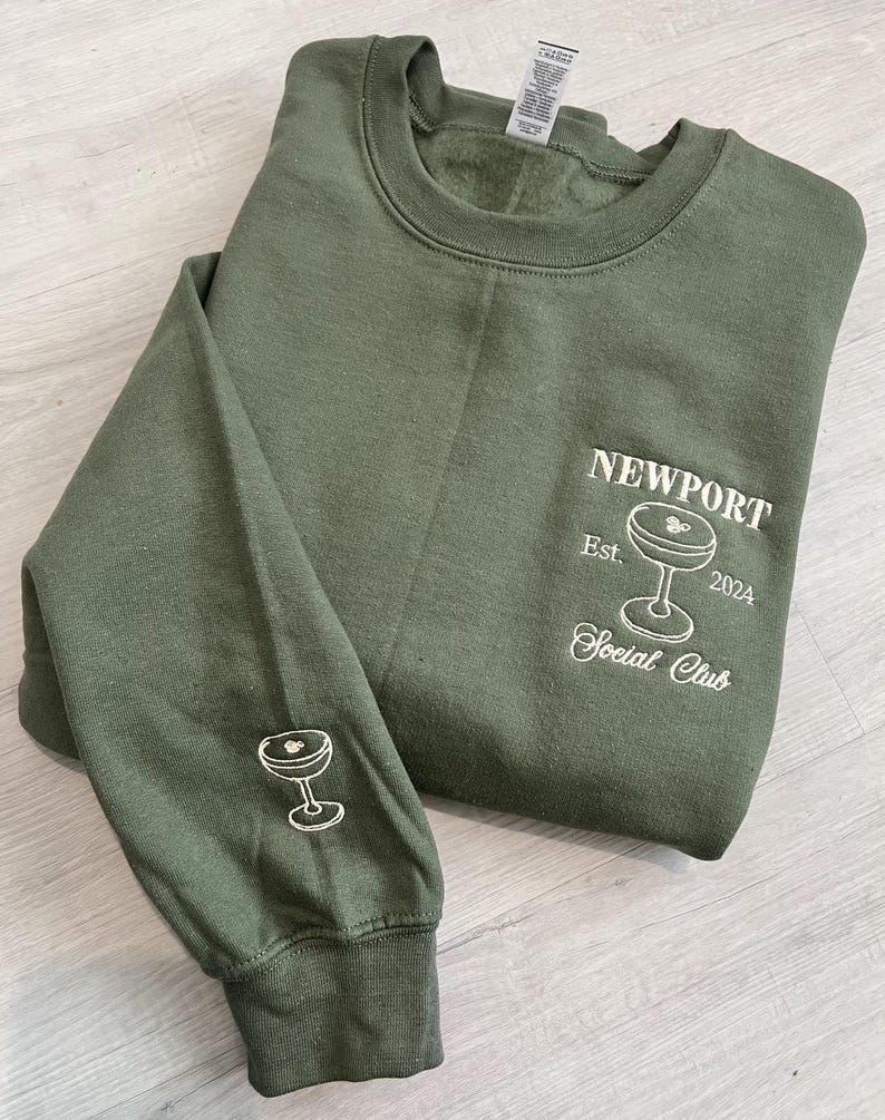 Custom Embroidered Bachelorette Party Sweatshirt, Bridal Shower Gift, Left Pocket Embroidery, Bridesmaid Gift, Girls Club Sweater il_794xN.6447292852_k8yy.jpg