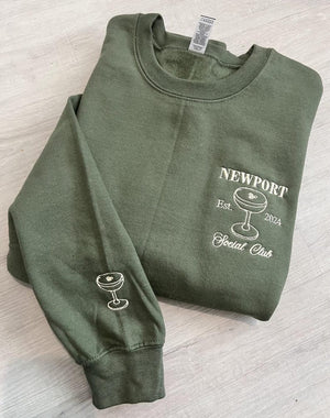 Custom Embroidered Bachelorette Party Sweatshirt, Bridal Shower Gift, Left Pocket Embroidery, Bridesmaid Gift, Girls Club Sweater il_794xN.6447292852_k8yy.jpg