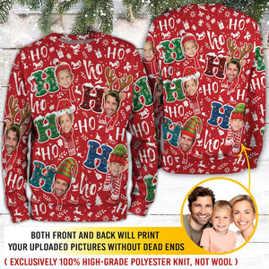 Custom Face Christmas Sweatshirt For Men Women, Custom Ugly Sweatshirt, Personalized Pet Christmas Sweatshirt, Funny Custom Face Sweatshirt