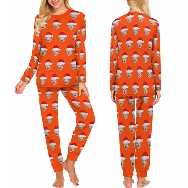 Custom Family Christmas Pajamas: Personalized Photo PJs Set,Dog/Baby/His Faces on Pajama