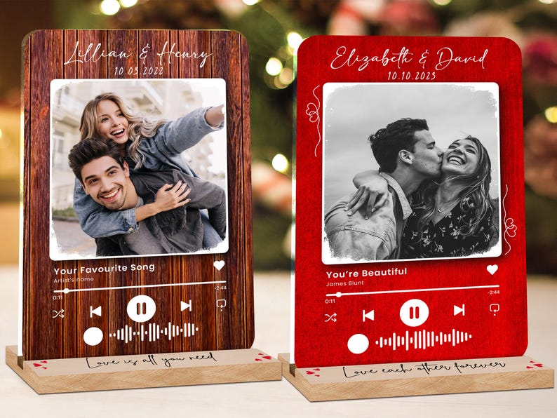 Personalized Song Plaque Valentines Gift For Couple Gift, Custom Album Cover Art Anniversary Gift For Boyfriend, Acrylic Music Plaque Gift