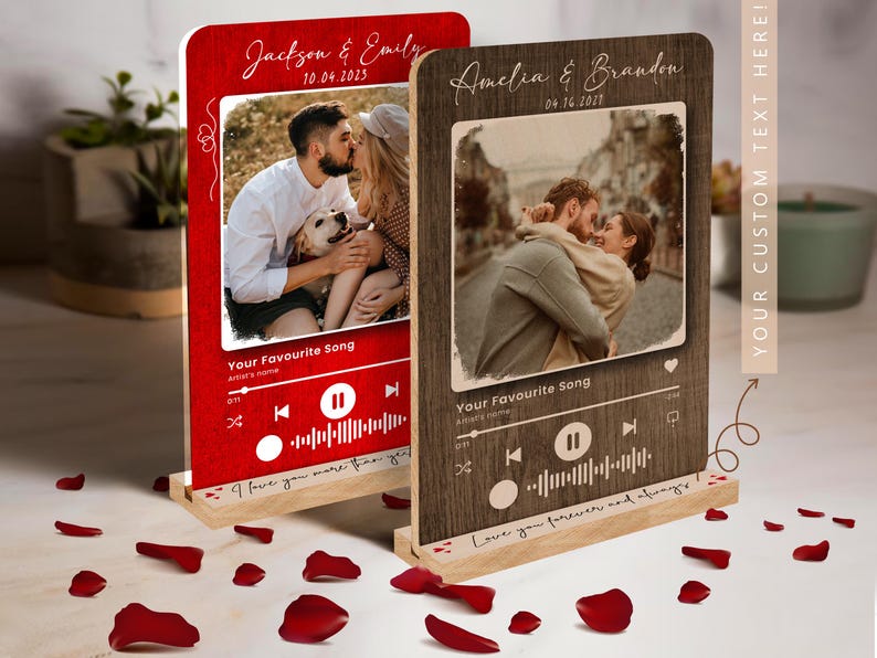 Personalized Song Plaque Valentines Gift For Couple Gift, Custom Album Cover Art Anniversary Gift For Boyfriend, Acrylic Music Plaque Gift