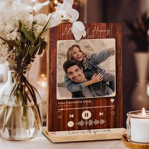 Personalized Song Plaque Valentines Gift For Couple Gift, Custom Album Cover Art Anniversary Gift For Boyfriend, Acrylic Music Plaque Gift
