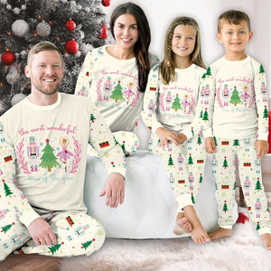 Christmas Long Sleeve Two Piece Pajama, The Most Wonderful Time Of The Year, Nutcracker Family Pajamas Set, Winter Christmas Loungewear Set