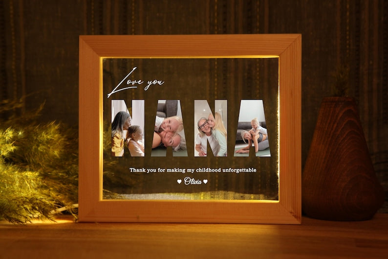 Personalized Photo Night Light for Nana - Gift for Grandma - First Grandma Gift - New Nana Gift - Nana Gift Ideas - Best Mothers Day Gift