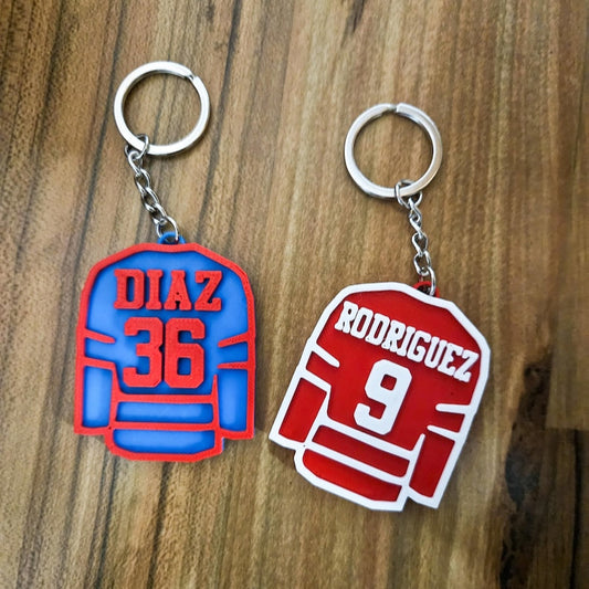 Personalized Hockey Jersey Keychain Bag Tag 3D Printed Gift for Hockey Fans Gift for Kids Hockey Sports Team Gift Custom Hockey Bag Tag