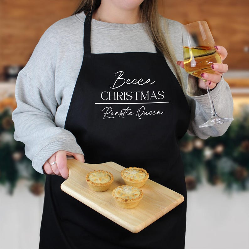 Personalised Adult Christmas Cooking Apron Christmas Dinner Role, Turkey Carver Apron, Family Christmas Apron, Cooking Secret Santa Gift