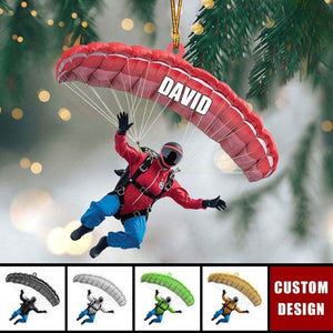 Skydiving Players Keepsake Gift, Personalized Skydiving Christmas Ornament, Skydiving Lovers Gift, Custom Skydiver Flat Acrylic Ornament