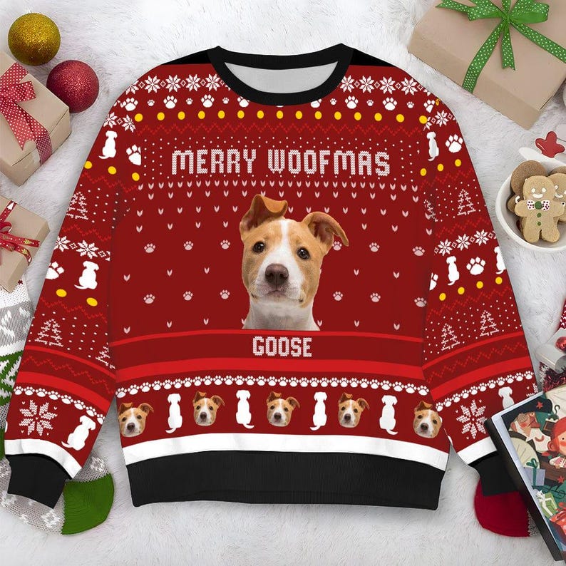 Custom Dog & Cat Photo Ugly Christmas Sweater, Personalized Custom Dog Photo Ugly Sweater, Funny Christmas Gift For Pet Owners, Pet Lovers