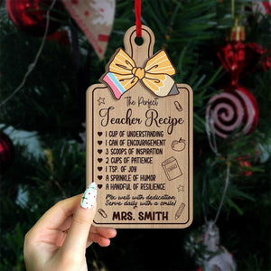 Personalized Teacher Ornament The Perfect Teacher Recipe, Christmas Ornament Teacher Gift, Teacher Appreciation Gift, Teacher Christmas Gift