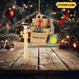 Tools Personalized Christmas Acrylic Ornament, Personalized Tool Chest Christmas Ornament, Contractor Ornament, Tool Box Ornament