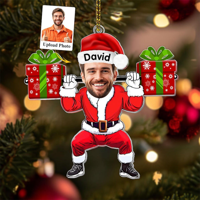 Gym Photo Ornaments, Custom Merry Liftmas Ornament, Weight Lifting Christmas Ornament, Workout Christmas, Weight Lifting Gift For Trainer
