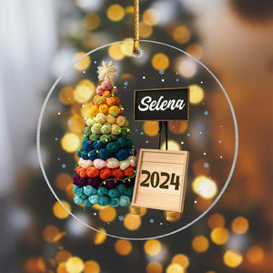 Personalized Crochet Ornament, Custom Crochet Christmas Tree Ornament, Knitting Ornament, Crochet Lover Gift for Mom, Grandma Christmas Gift