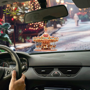 Personalized Carousel 2D Flat Acrylic Ornament Not 3D, Carousel Christmas Ornament, Ballerina Ornament, Christmas Gifts, Nursery Decor