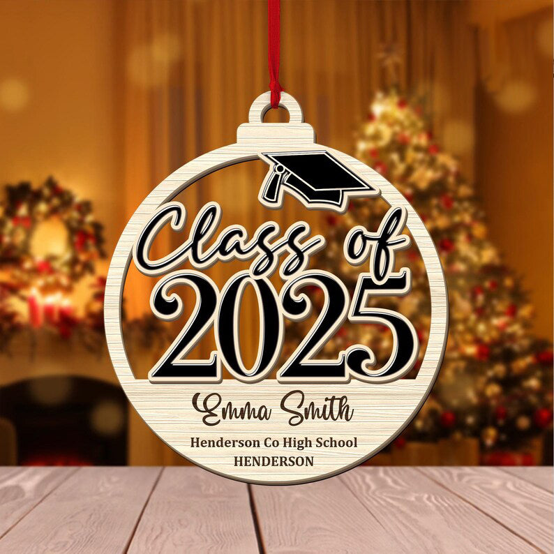 Personalized Class of 2025 Ornament, High School Graduation Ornament, Custom Graduation Ornament, High School Grad Gift, Graduation Gifts