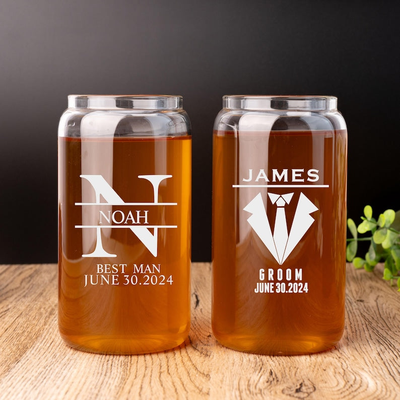 Personalized Groomsmen Gifts, Beer Glass Cup, Best Man Gift, Dad Gifts, Boyfriend Gift, Wedding Gift for Groomsman, Bachelor Party Gifts