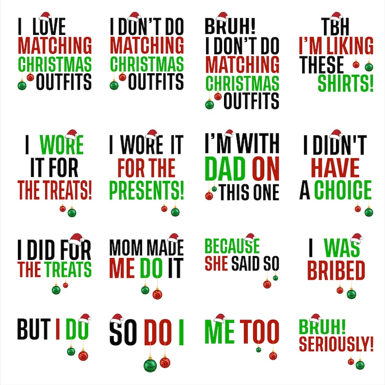 Funny Family Christmas T-Shirt: I Don't Do Matching Outfits