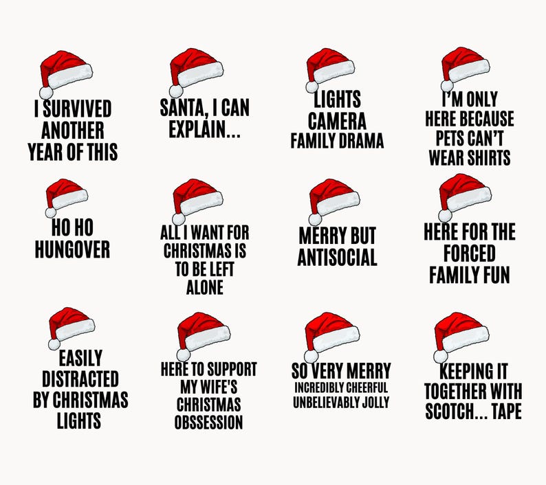 Santa Family Chistimas Pajamas Sarcastic Matching Family Pajamas Christmas Matching Family Pyjamas Snarky Holiday Pajamas Group Matching PJs