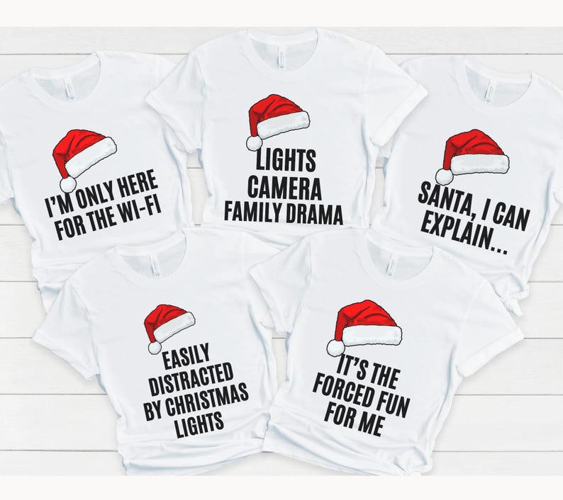 Santa Family Chistimas Pajamas Sarcastic Matching Family Pajamas Christmas Matching Family Pyjamas Snarky Holiday Pajamas Group Matching PJs