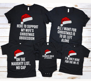 Santa Family Chistimas Pajamas Sarcastic Matching Family Pajamas Christmas Matching Family Pyjamas Snarky Holiday Pajamas Group Matching PJs