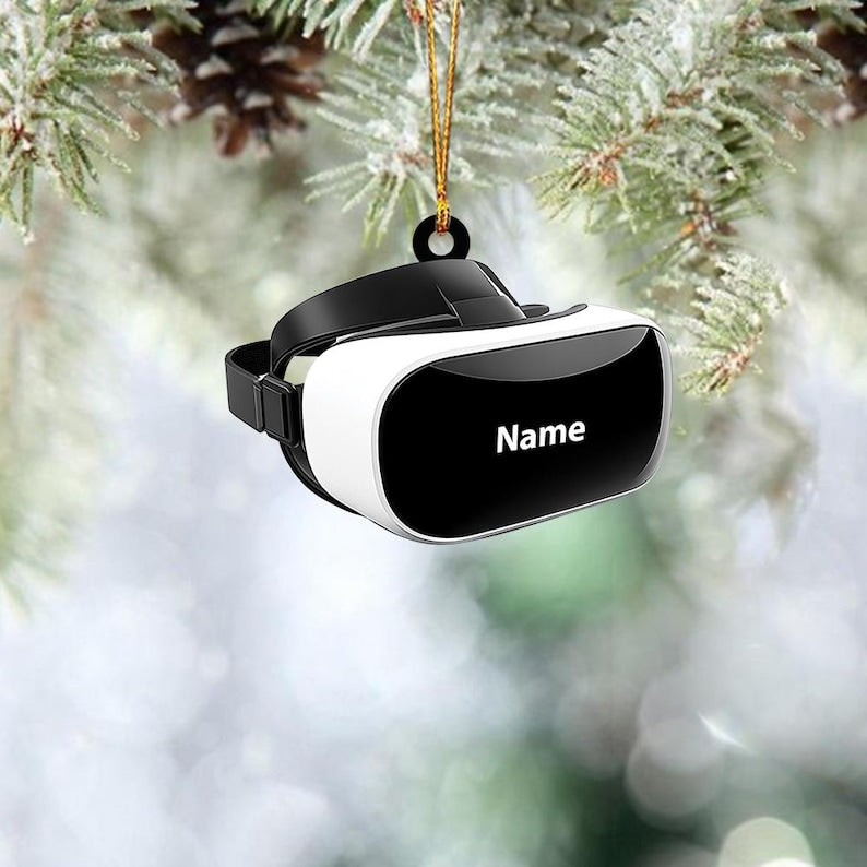 Personalized VR Headset Christmas Ornament, Virtual Reality Ornament, VR Controller Ornament, Metaverse Holiday Ornament Gift