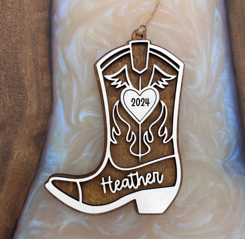 Personalized Cowboy or Cowgirl Boot Ornament | Personalized Cowgirl Ornament | Cowboy Boot Ornament | Cowgirl |