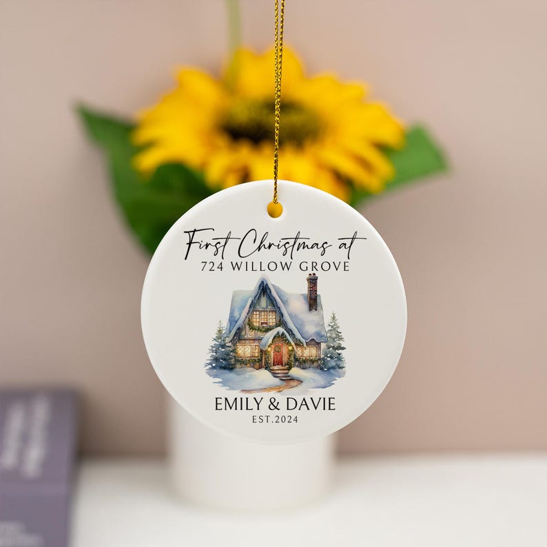 Our New Home Christmas Ornament,First Christmas Ornament,New Home Gifts,New House Gifts,Keepsake Gifts,House Address Ornament,Happy New Home
