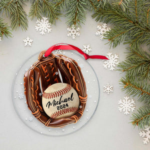 Custom Baseball Ornament: Personalized Team Name, Christmas Tree Decoration