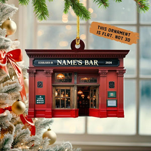 Personalized Pub Christmas FLAT 2D Ornament,Custom Pub Decor,Irish Pub Christmas Ornament,Bar Ornaments,Beverage Ornament,Cocktail Ornaments