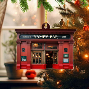 Personalized Pub Christmas FLAT 2D Ornament,Custom Pub Decor,Irish Pub Christmas Ornament,Bar Ornaments,Beverage Ornament,Cocktail Ornaments