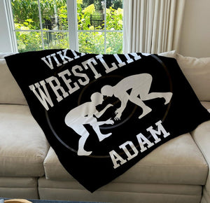 Custom Wrestling Blanket, Custom Name Blanket, Wrestling Blanket, Sports Blanket, Team Gift, Wrestling Gift