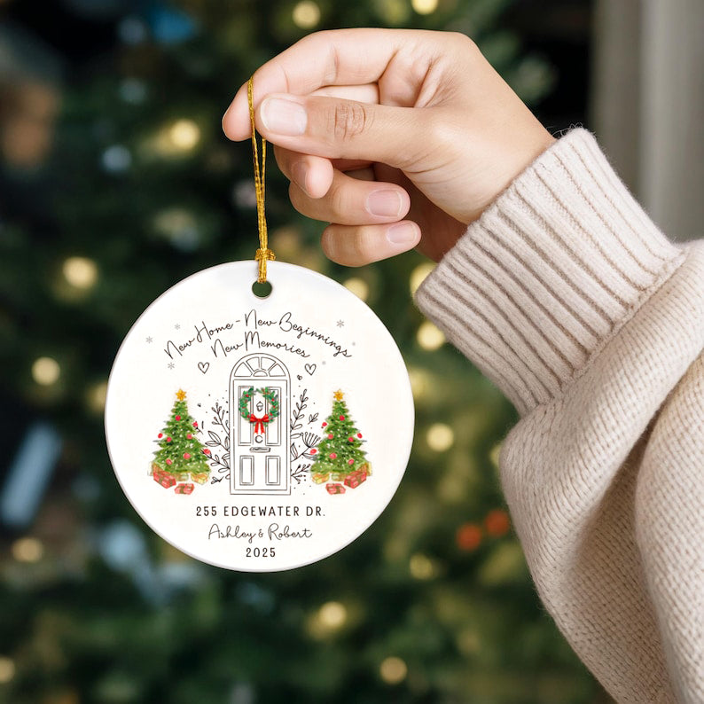 New Home Ornament, Housewarming Gift, Personalized First Home Ornament, Our First Christmas New House, New homeowner gift