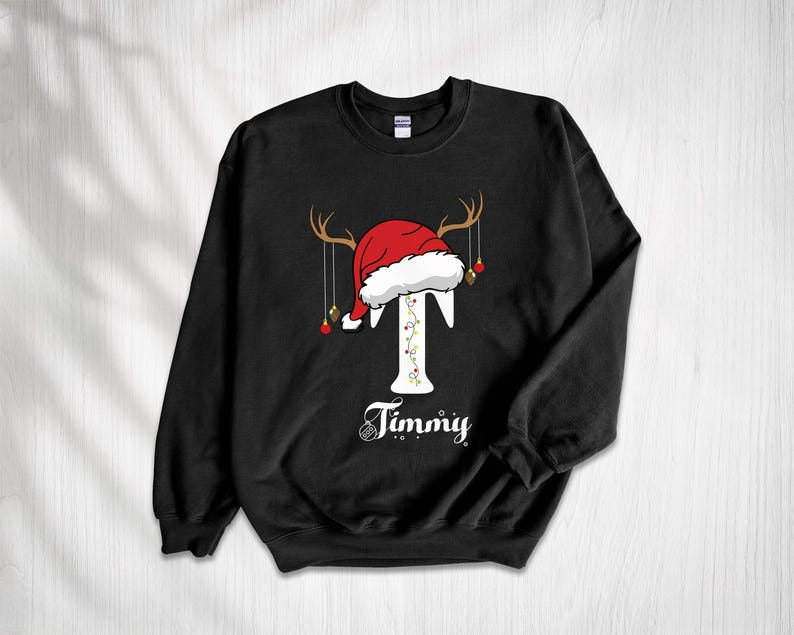 Family Christmas Name Long Sleeve Shirts, 2025 Monogrammed Family Christmas Long Sleeve Shirts, Personalized Christmas Family Sweatshirt