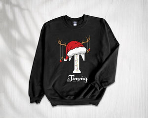 Family Christmas Name Long Sleeve Shirts, 2025 Monogrammed Family Christmas Long Sleeve Shirts, Personalized Christmas Family Sweatshirt