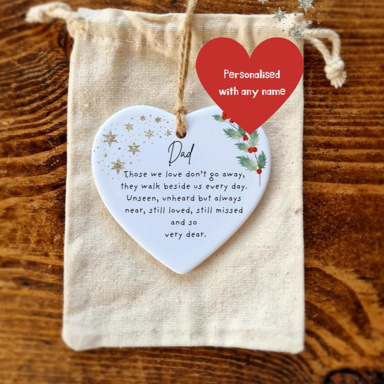 Christmas Memorial Ornament Personalised Christmas Remembrance In Loving Memory Mum Dad Those We Love
