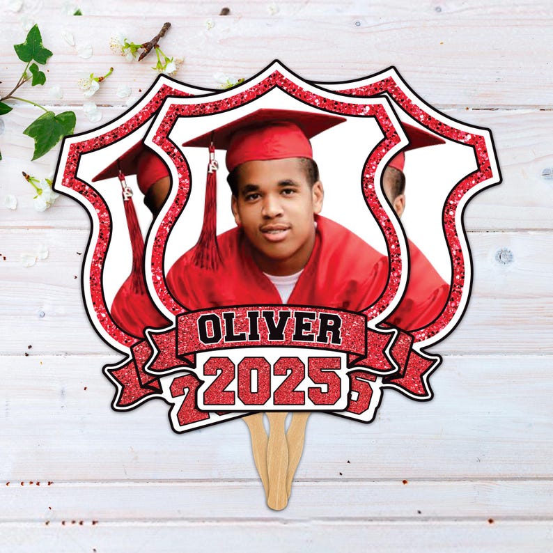 Custom Face Fans With Wooden Handle, Graduation Head, Grad Face Fans, Class of 2025 Head Fans, Graduation Faces on a Stick