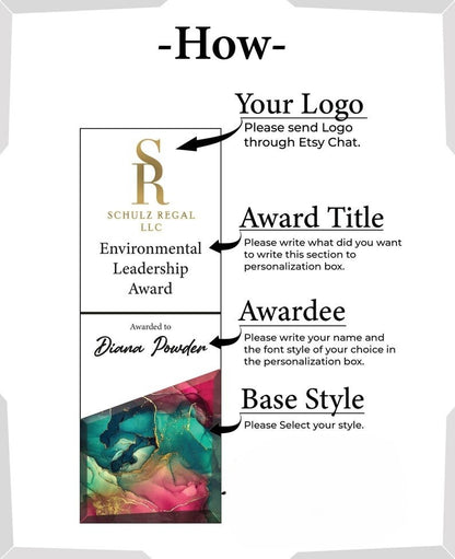 Personalized Clear Award Plaque | Trophy Award | Corporate Trophy Award | Custom Award |