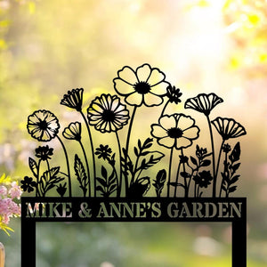 Custom Home Yard Stakes - Bunch of Flowers Stakes Metal Decor - Anniversary Garden Metal Gifts - Outdoor Floral Metal - Wife Presents