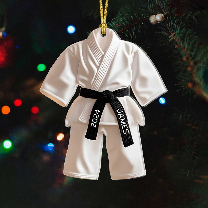 Personalized Karate 2D Flat Acrylic Ornament, Karate Ornament, Gift for Sport Lovers, Karate Black Belt Ornament, Taekwondo Ornament
