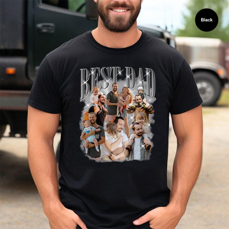 Customized Bootleg Shirt, Best Dad Ever Shirt, Custom Bootleg Rap Tee, Gift for Girlfriend Gift for Boyfriend, Personalized Photo Sweatshirt