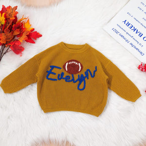 Custom NFL Baby/Toddler Sweater with Football,Dallas Cowboys Sweater,Hand Knitted Thanksgiving Baby Sweater,Custom SKOL Baby/Toddler Sweater